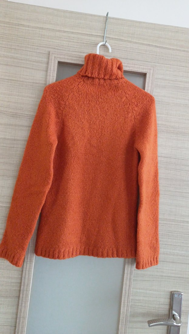 Kadın Turuncu Boğazlı Triko Kazak - Görsel 5