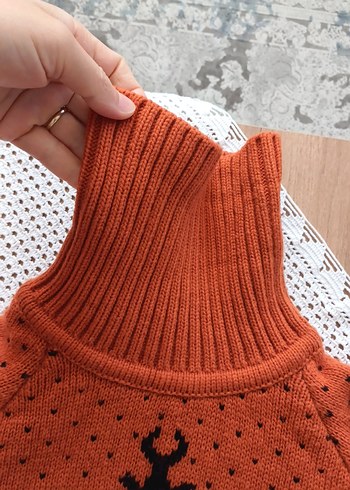 Bohem Tarz Renkli Boğazlı Örgü Kadın Kazak - Görsel 7