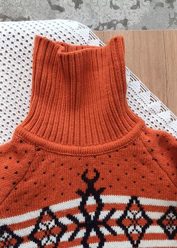 Bohem Tarz Renkli Boğazlı Örgü Kadın Kazak - Görsel 6