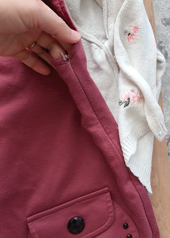 Nakışlı Düğmeli Uzun Kollu Kız Hırka - Görsel 10