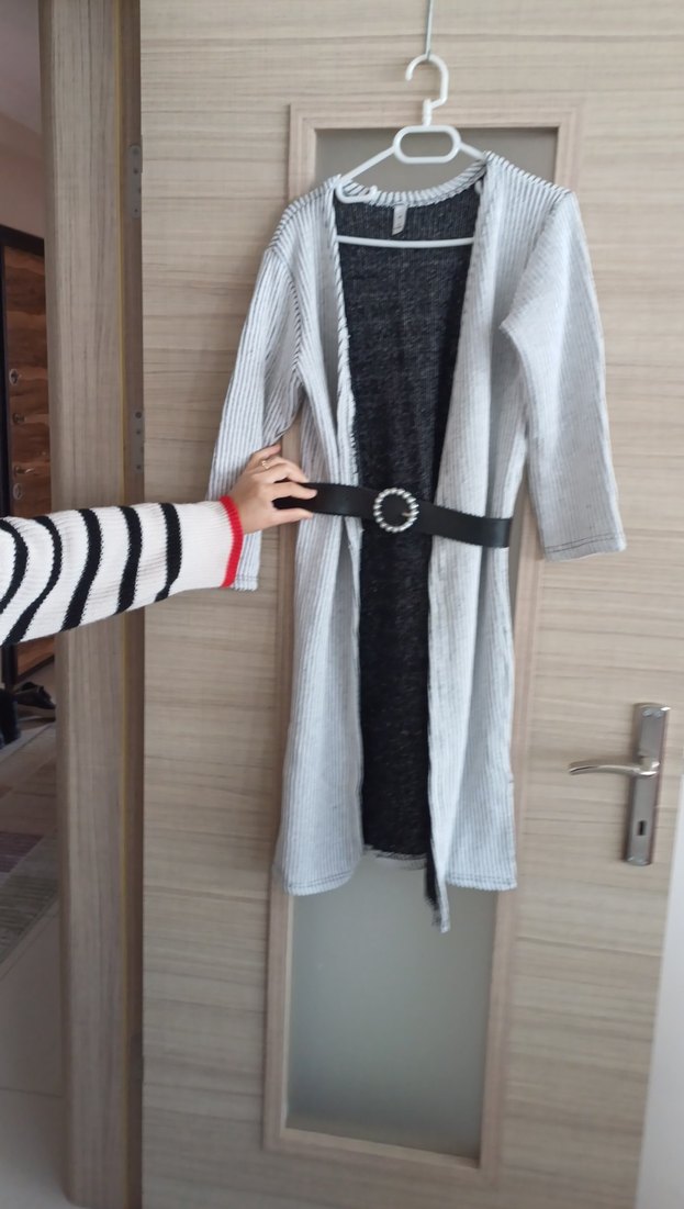 Gri Triko Kemerli Kadın Kemer - Görsel 2