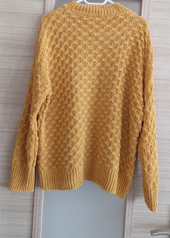 Sarı Örgü Kadın Kazak - Görsel 6