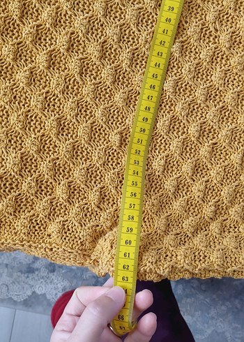 Sarı Örgü Kadın Kazak - Görsel 11