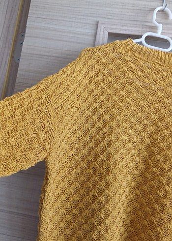 Sarı Örgü Kadın Kazak - Görsel 7