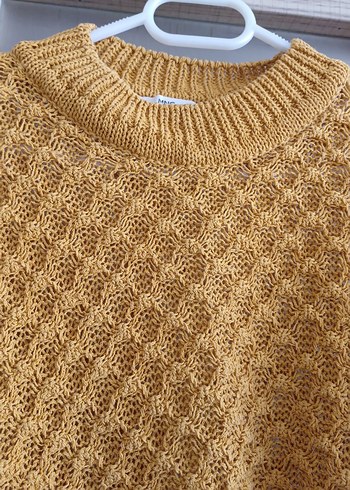 Sarı Örgü Kadın Kazak - Görsel 5