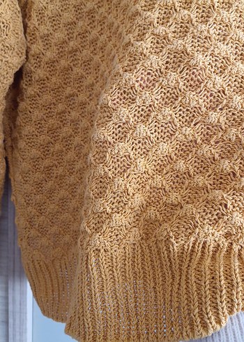 Sarı Örgü Kadın Kazak - Görsel 4