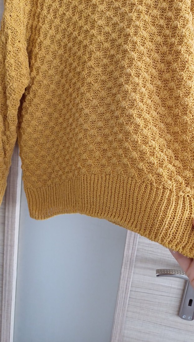 Sarı Örgü Kadın Kazak - Görsel 3