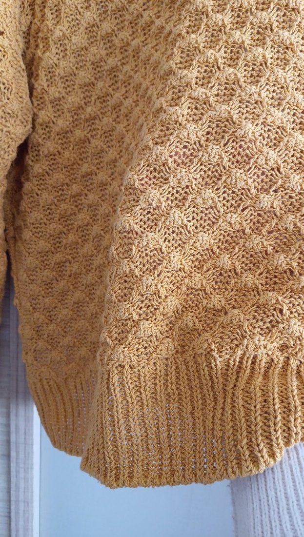 Sarı Örgü Kadın Kazak - Görsel 4