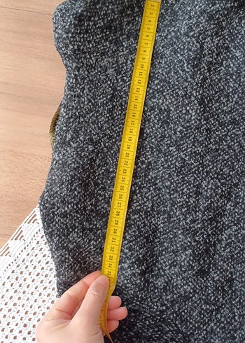 Gri Midi Kadın Yün Kaban - Görsel 11