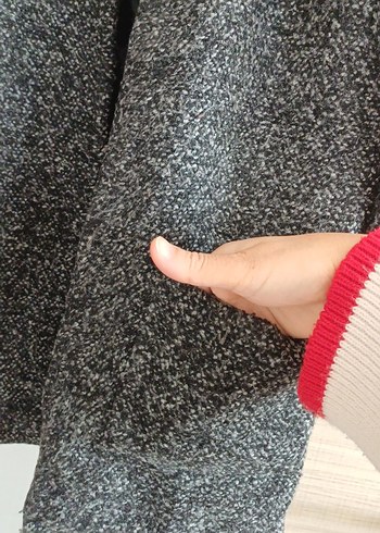 Gri Midi Kadın Yün Kaban - Görsel 3