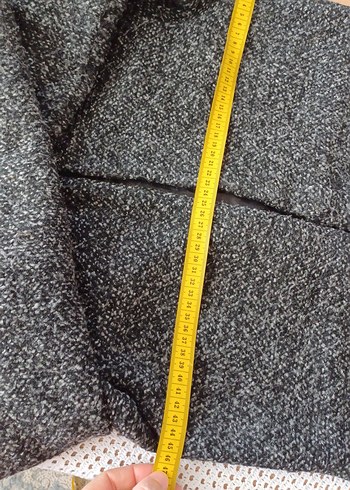 Gri Midi Kadın Yün Kaban - Görsel 9