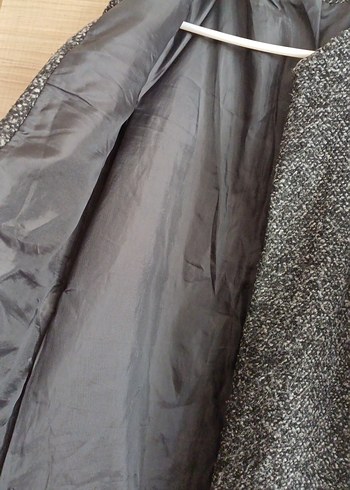 Gri Midi Kadın Yün Kaban - Görsel 4