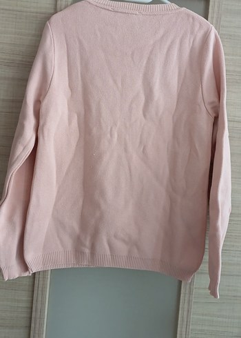 Pembe Kuş Desenli Örgü Kadın Kazak - Görsel 7