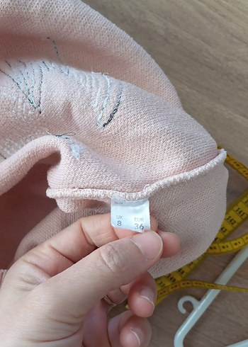 Pembe Kuş Desenli Örgü Kadın Kazak - Görsel 11