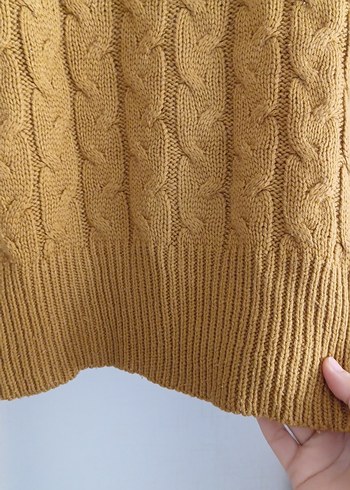 Kadın bej Örgü Triko Kazak - Görsel 5