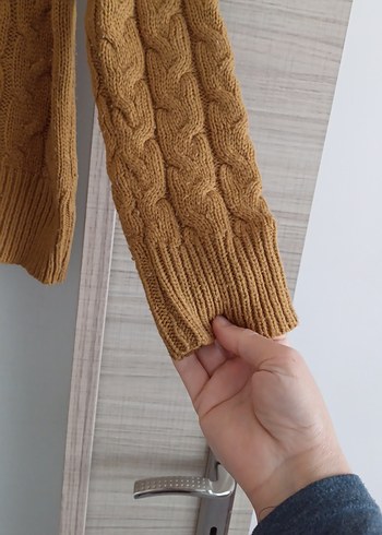 Kadın bej Örgü Triko Kazak - Görsel 2