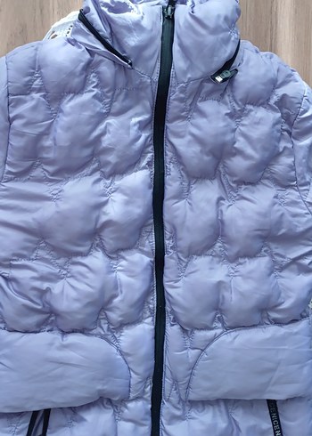 Mor Uzun kız çocuk Kışlık Mont - Görsel 12