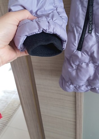 Mor Uzun kız çocuk Kışlık Mont - Görsel 3