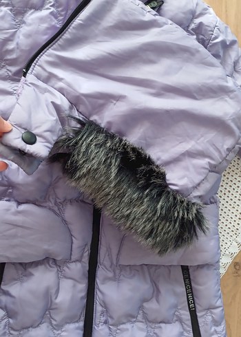 Mor Uzun kız çocuk Kışlık Mont - Görsel 13