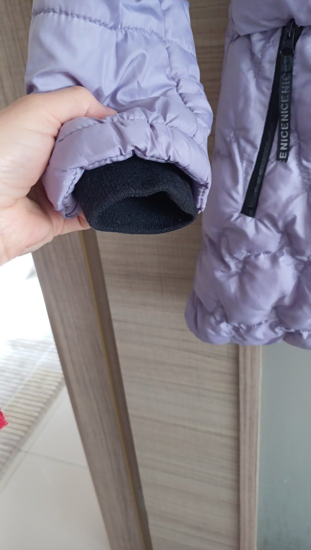 Mor Uzun kız çocuk Kışlık Mont - Görsel 3