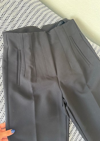 s Beden siyah Renk Kadın Siyah Pilili Kumaş Pantolon