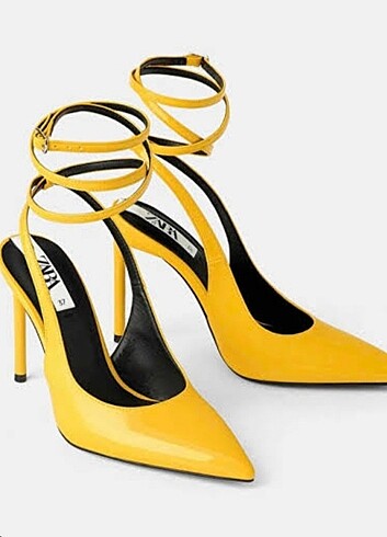 Zara sarı topuklu ayakkabı 