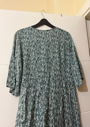 MADMEXT nidi boy çiçekli elbise soft yeşil - Görsel 6