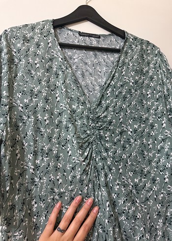 MADMEXT nidi boy çiçekli elbise soft yeşil - Görsel 4