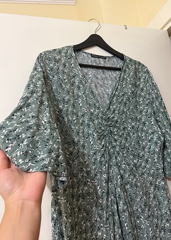 MADMEXT nidi boy çiçekli elbise soft yeşil - Görsel 5