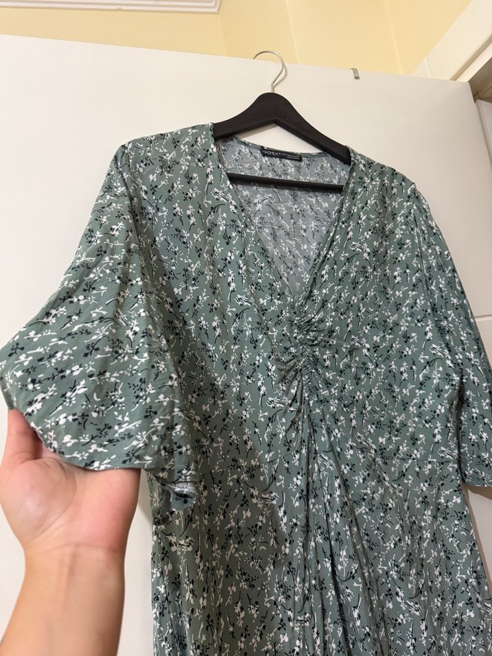 MADMEXT nidi boy çiçekli elbise soft yeşil - Görsel 5