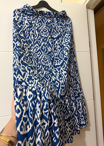 Mavi Desenli Uzun Etek DEFACTO - Görsel 3