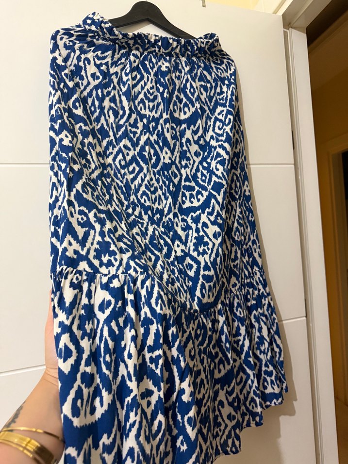 Mavi Desenli Uzun Etek DEFACTO - Görsel 3