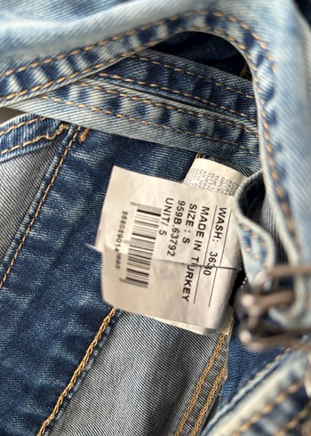 s Beden mavi Renk Kızlar için Mavi Denim Askılı Tulum