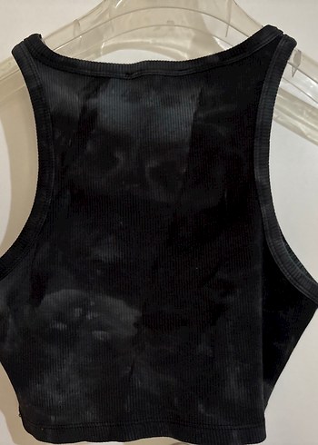 Koton Siyah Bağlama Desenli Kolsuz Crop Top