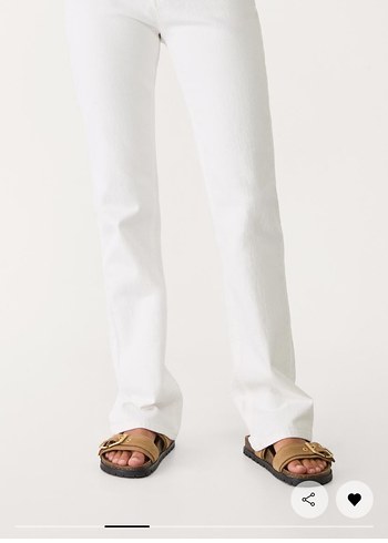 Stradivarius D98 Beyaz straight fit Düz kesim Pantolon