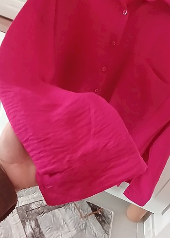 Keten Düğmeli Uzun Kollu Gömlek - Görsel 3