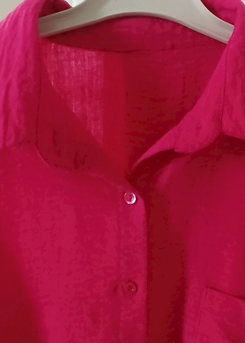 Keten Düğmeli Uzun Kollu Gömlek - Görsel 2