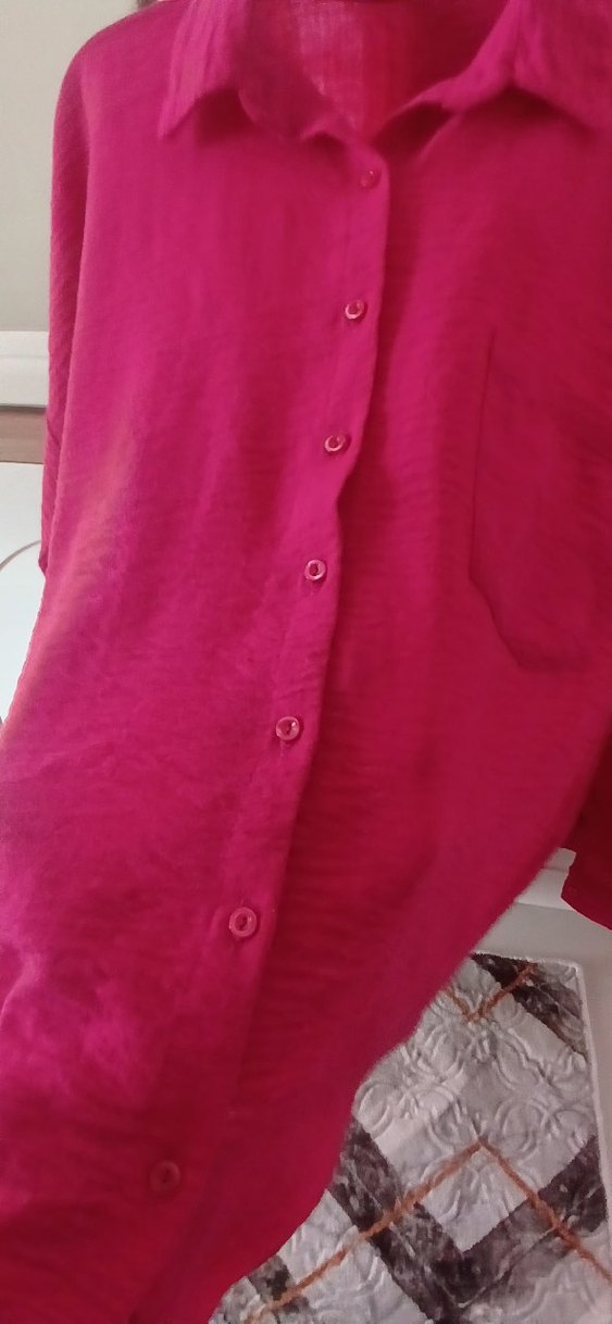 Keten Düğmeli Uzun Kollu Gömlek - Görsel 4