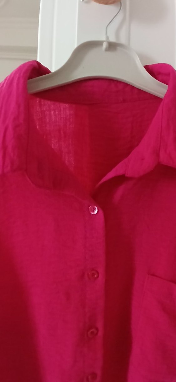 Keten Düğmeli Uzun Kollu Gömlek - Görsel 2