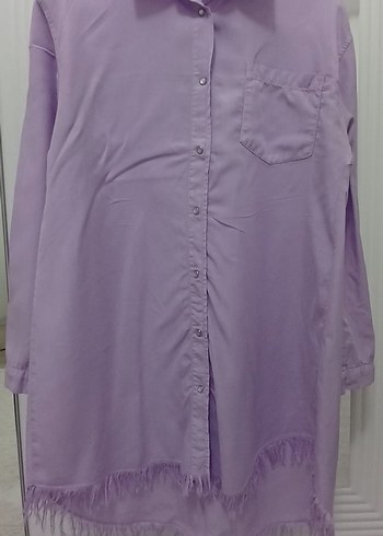 Püskül Detaylı Tensel Tunik-Lila - Görsel 4