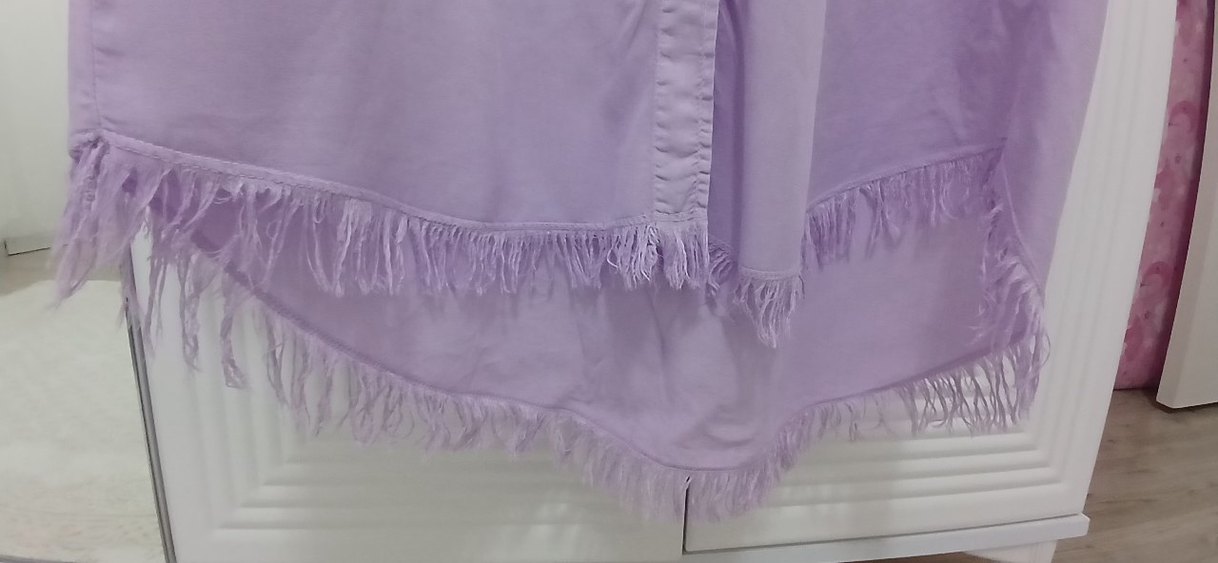 Püskül Detaylı Tensel Tunik-Lila - Görsel 5