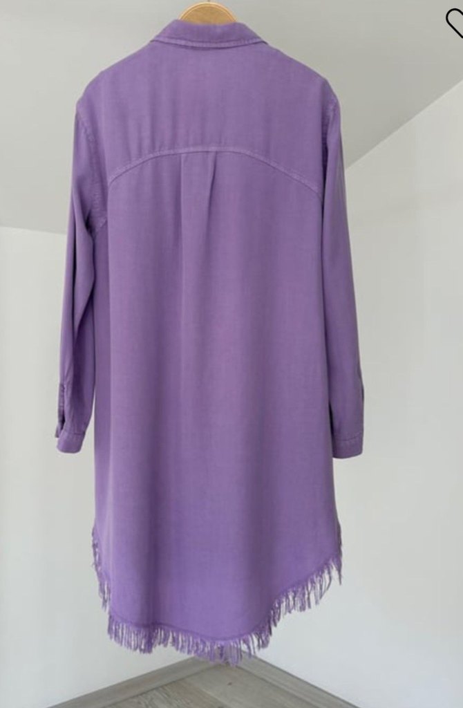 Püskül Detaylı Tensel Tunik-Lila - Görsel 2