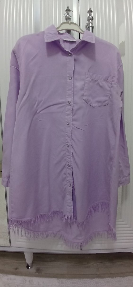 Püskül Detaylı Tensel Tunik-Lila - Görsel 4