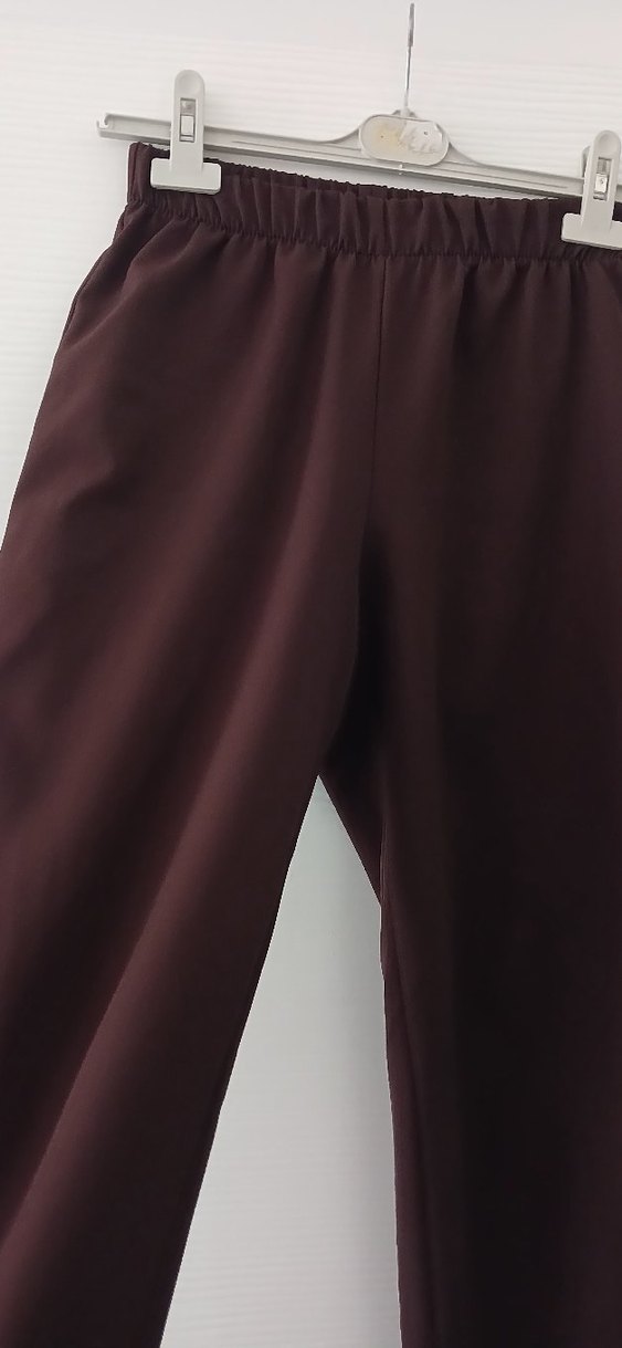 aci kahve kadin Kumaş Pantolon - Görsel 3