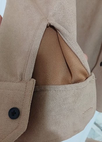 Fullamoda Bej Süet Düğmeli Erkek Gömlek - Görsel 3