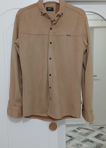 Fullamoda Bej Süet Düğmeli Erkek Gömlek - Görsel 2