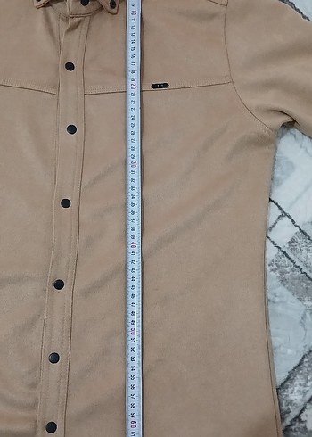 Fullamoda Bej Süet Düğmeli Erkek Gömlek - Görsel 11