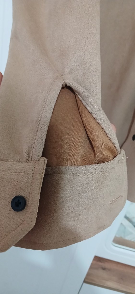 Fullamoda Bej Süet Düğmeli Erkek Gömlek - Görsel 3