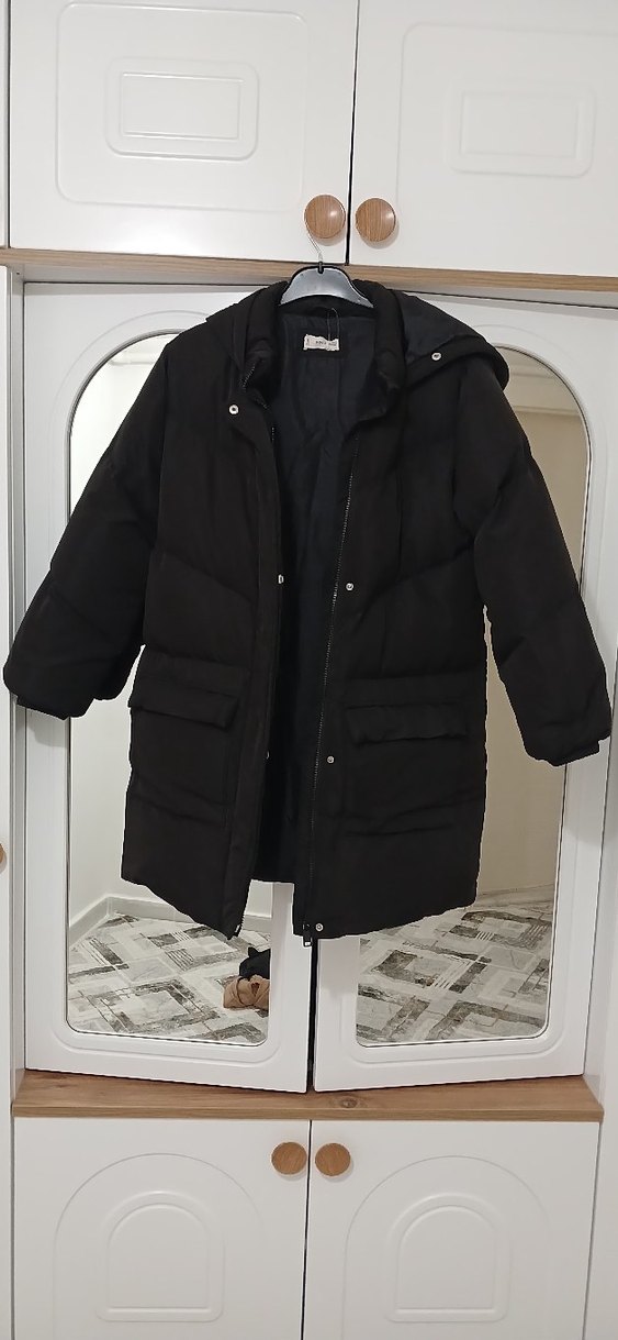 Siyah Kadın mont - Görsel 3