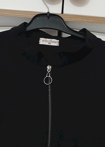 Siyah Uzun Fermuarlı Kadın ferace - Görsel 5